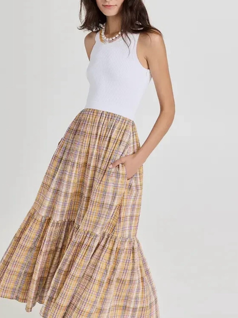 Tanya Taylor “Camilla” Plaid Maxi Dress
